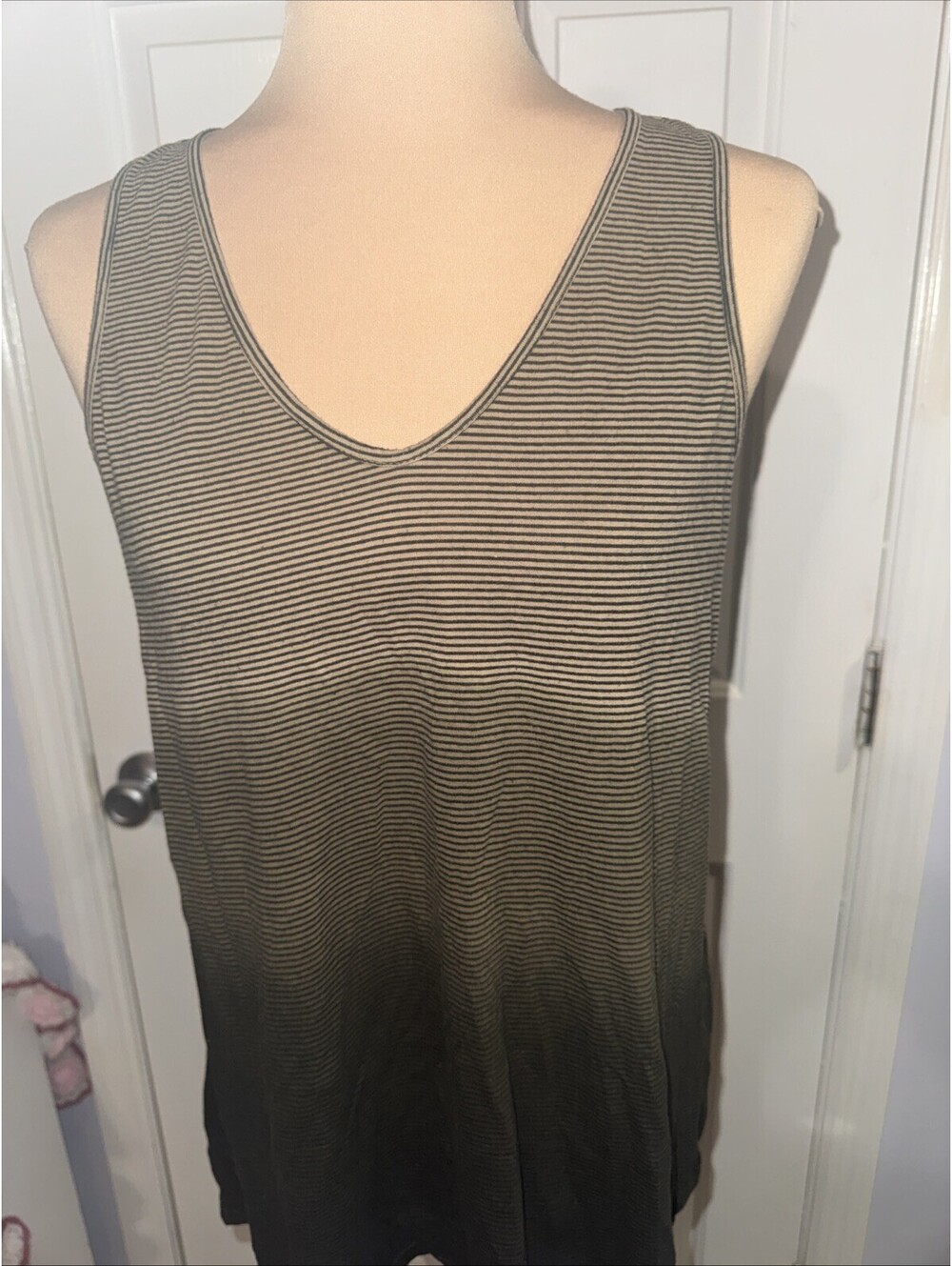 PrAna Women's Brown Ombre Striped Organic Cotton Helena Tank Top Medium - Picture 2 of 7
